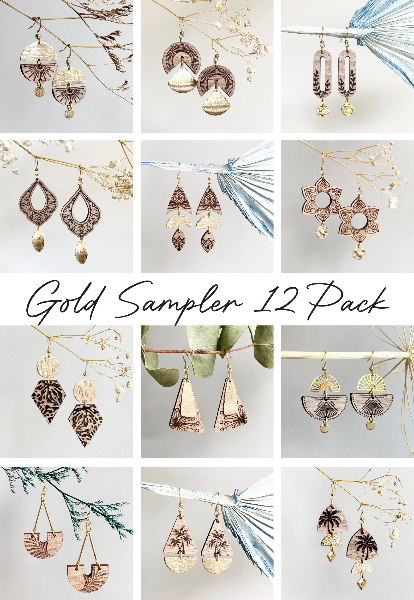 Firefly Earrings -Gold Sampler 12 Pack