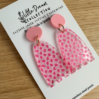 Pink Glitter Dot earrings