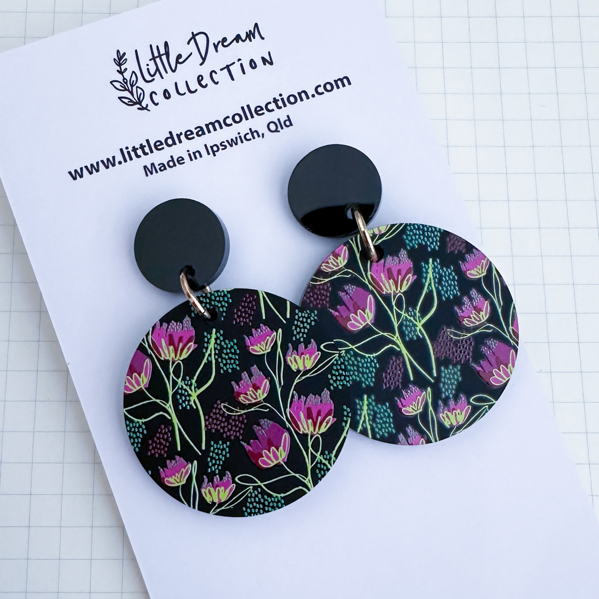 Flower Pattern on black