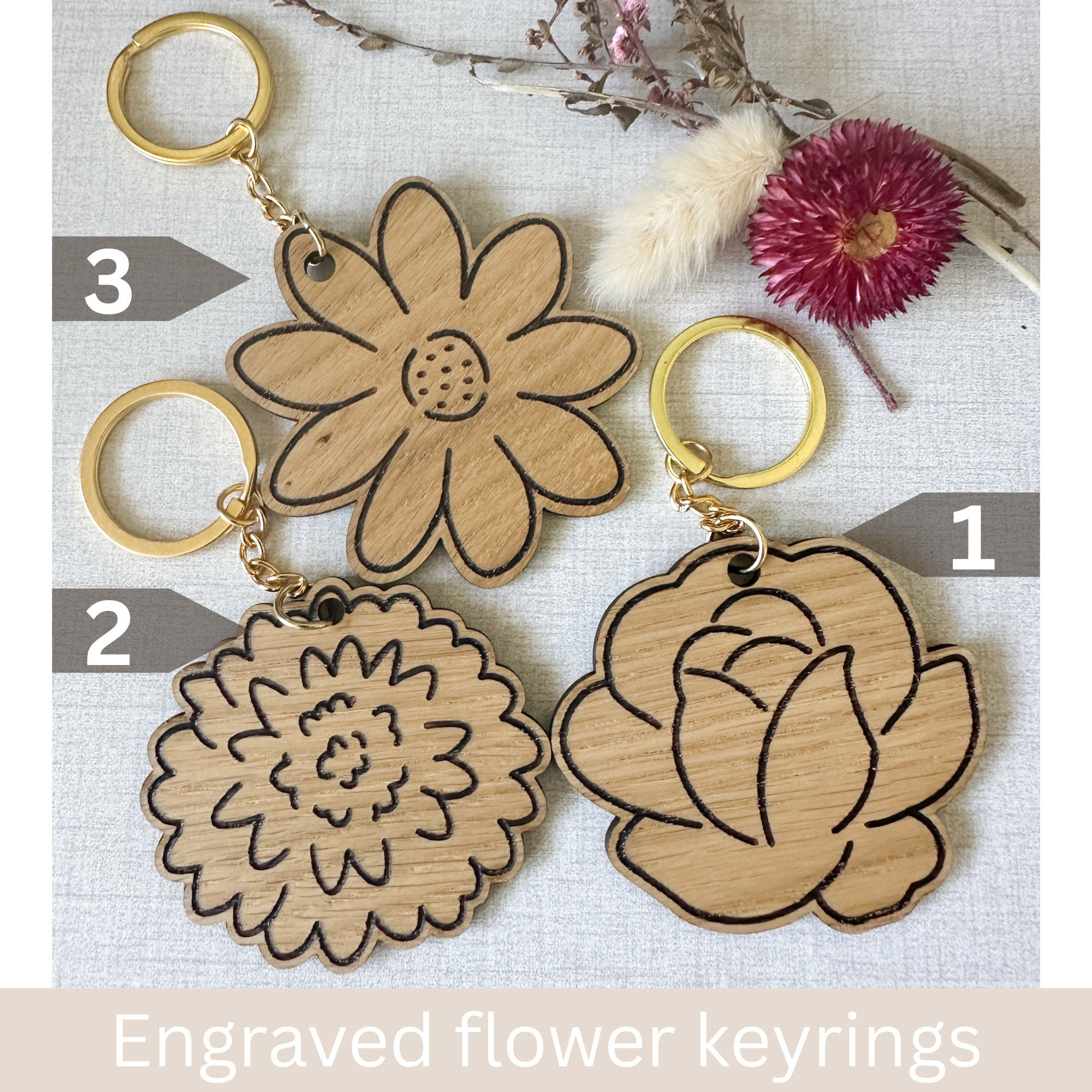 Flower keychains