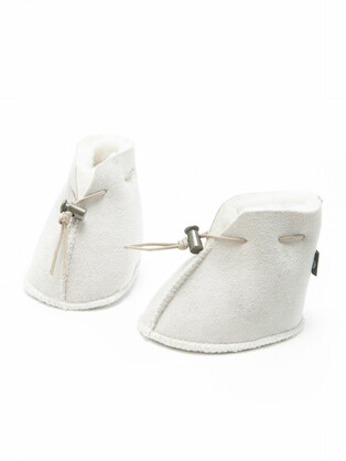 Alwero Wool Baby Booties Emo Suede - Natural