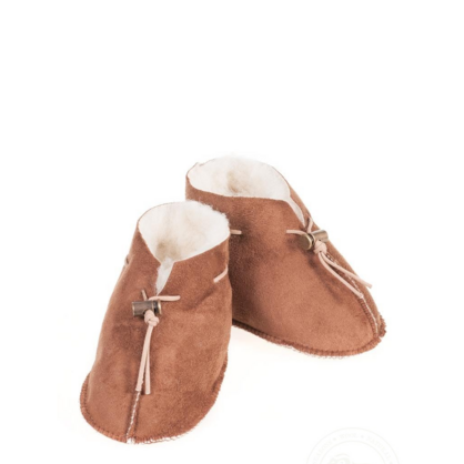 Alwero Wool Baby Booties Emo Suede - Dark Brown