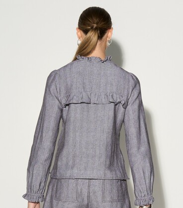 CEZANE HERRINGBONE BUTTON DOWN