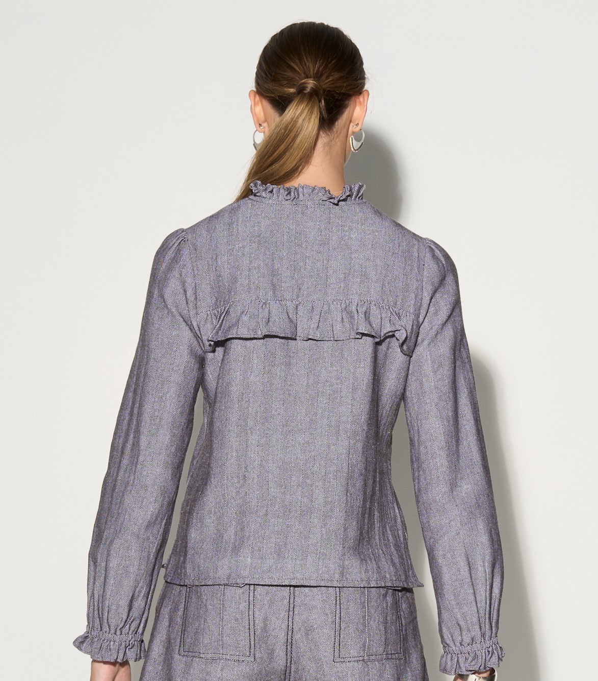 CEZANE HERRINGBONE BUTTON DOWN