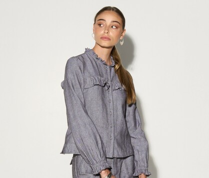 CEZANE HERRINGBONE BUTTON DOWN