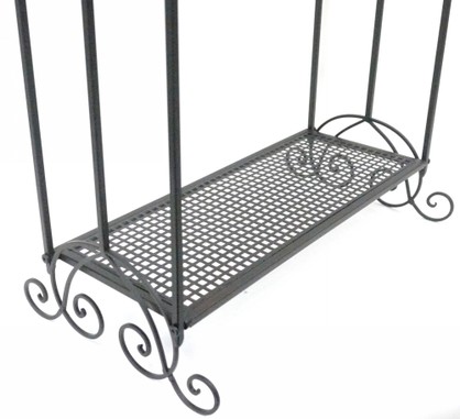 KA3158-B - Black iron towel rack w/ shelf
