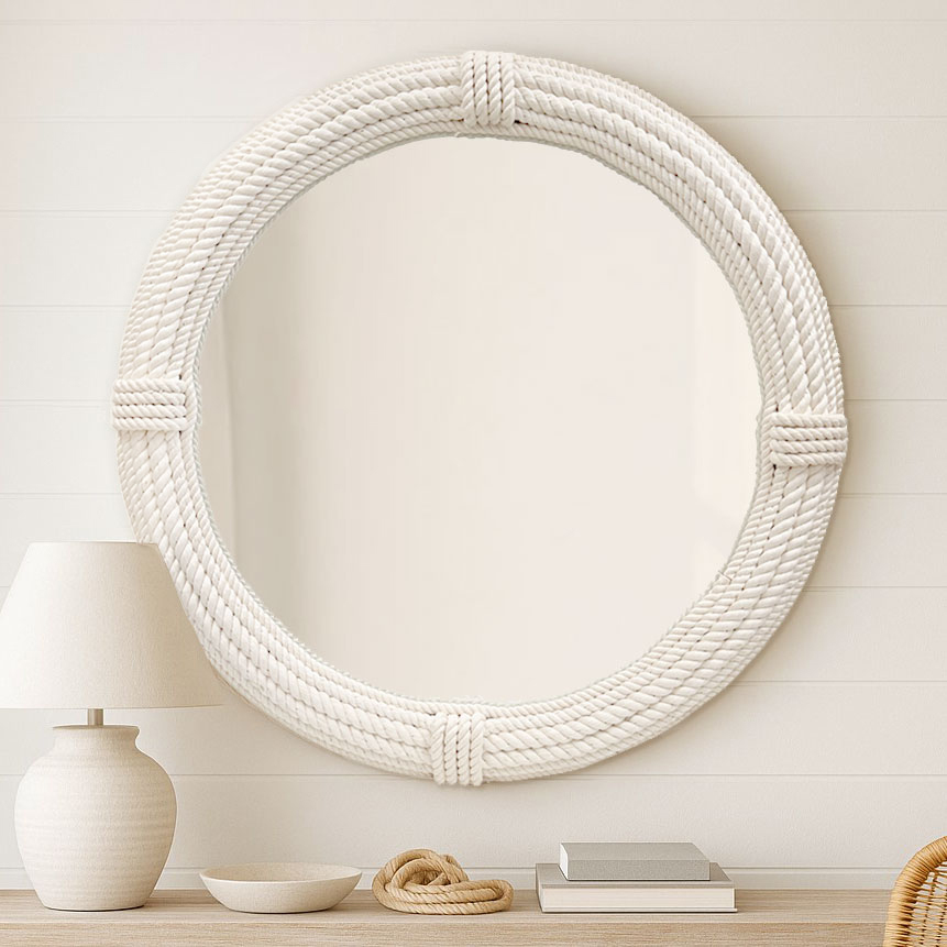 KG4095-100 Hamptons Style Rope Mirror 100CM
