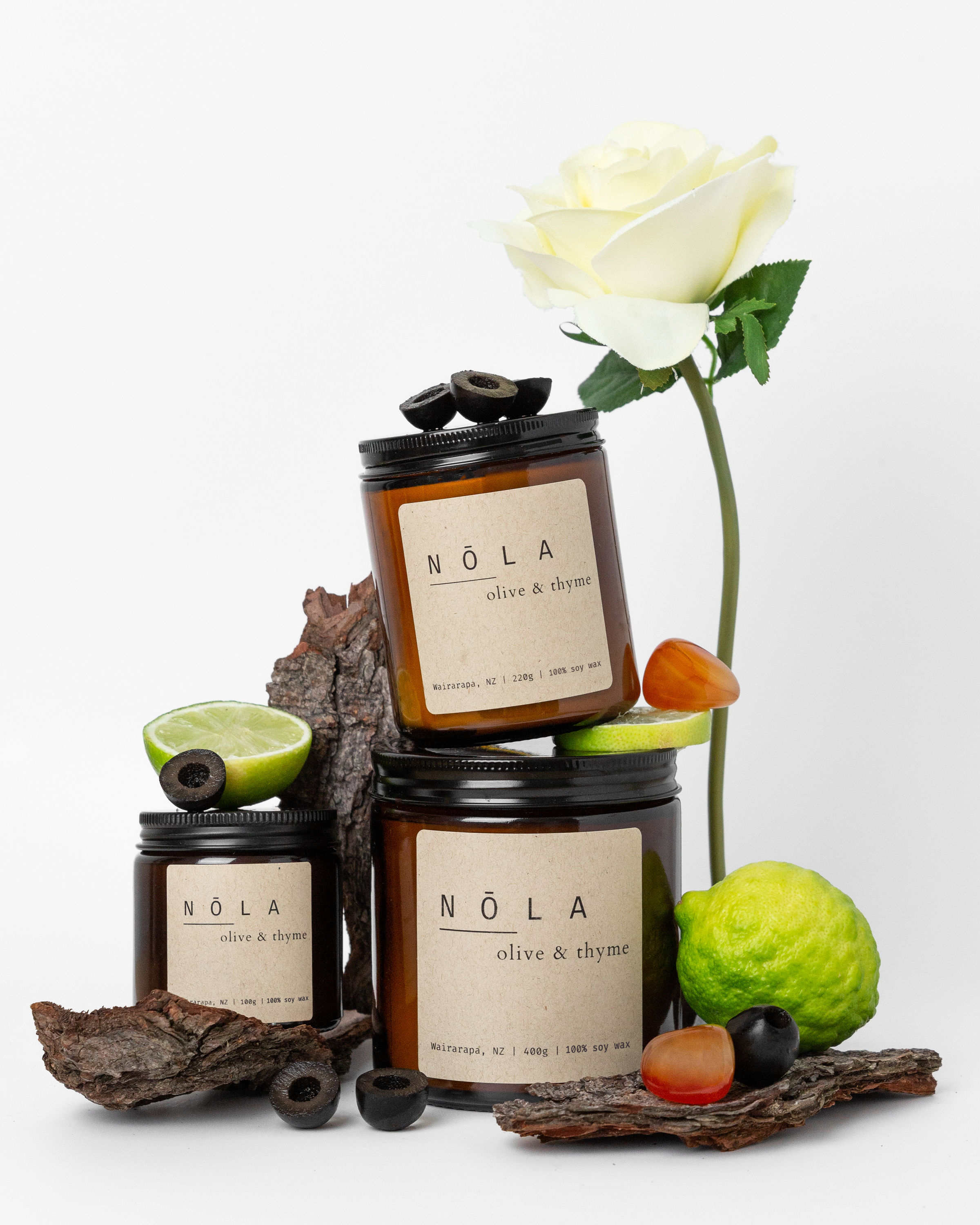 Olive & thyme 100g candle