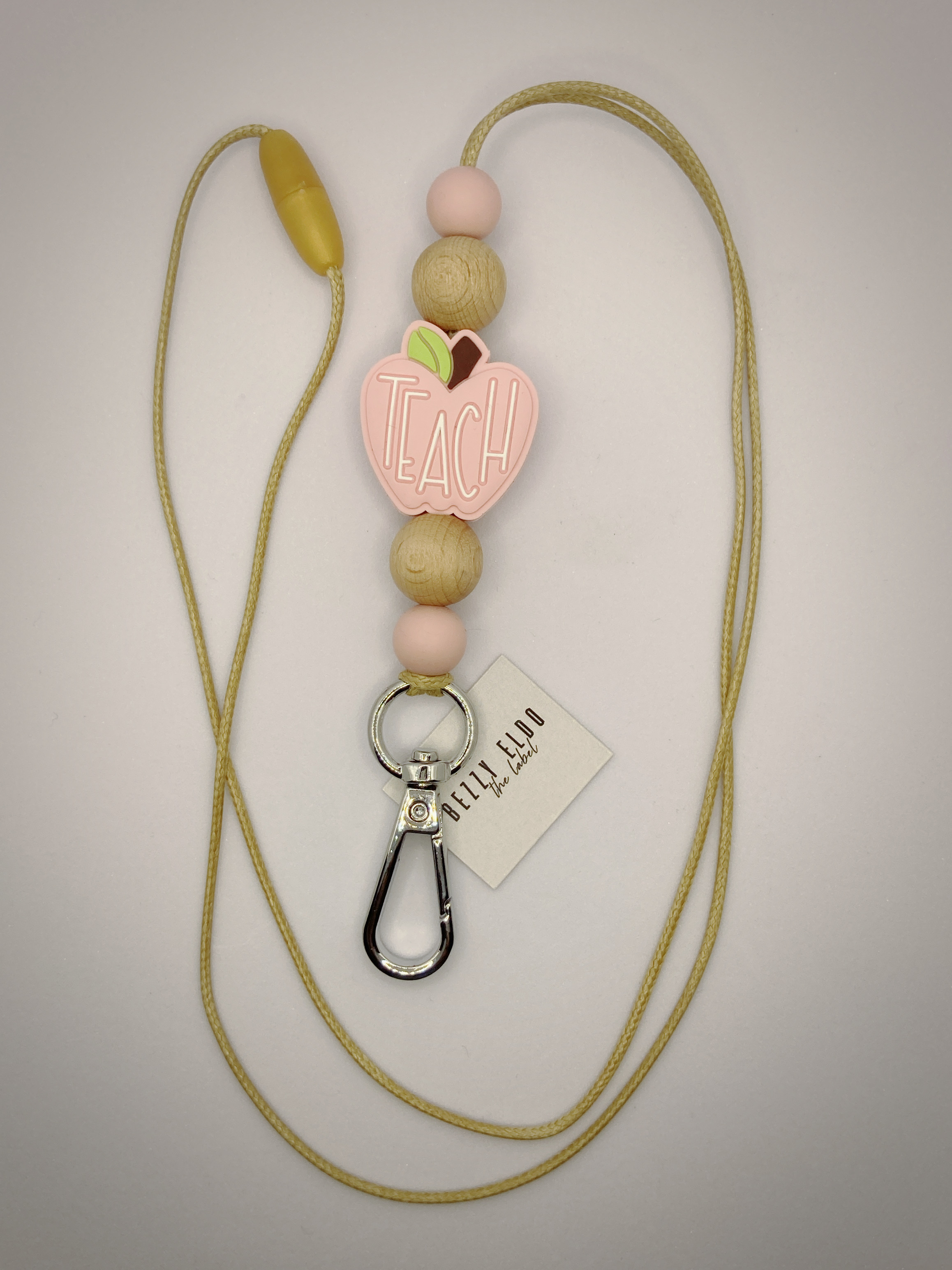 Teach Apple Light Pink Lanyard