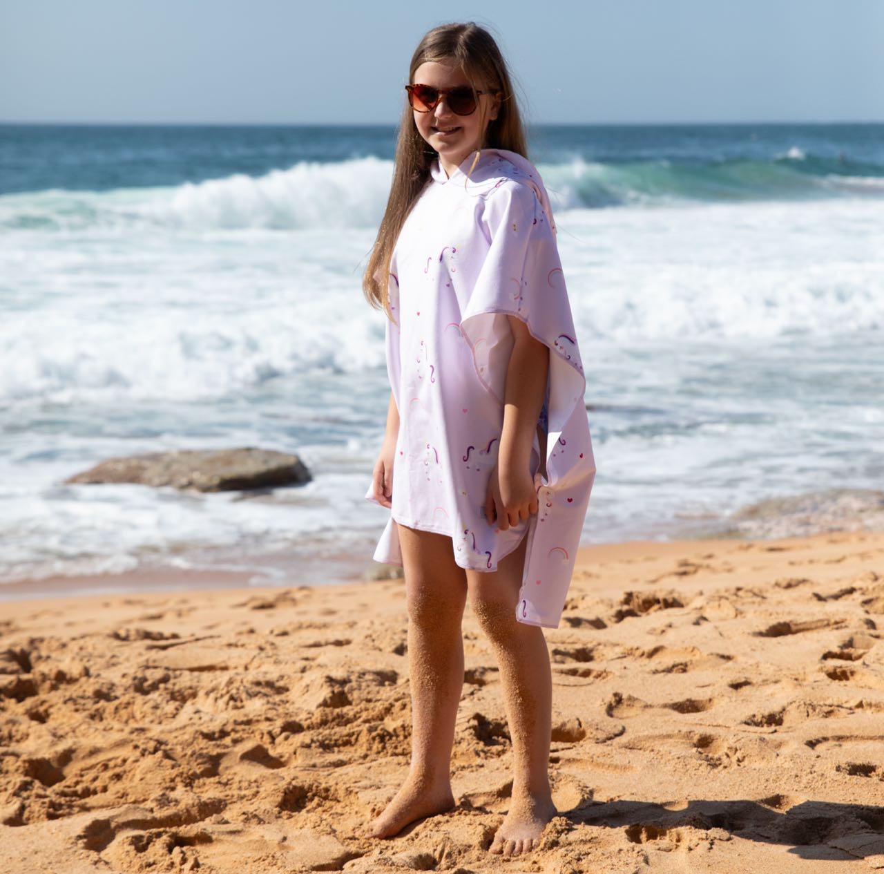 Sand Free Kids Hooded Towel - Unicorn