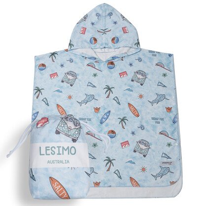 Sand Free Kids Hooded Towel - Surf Fun