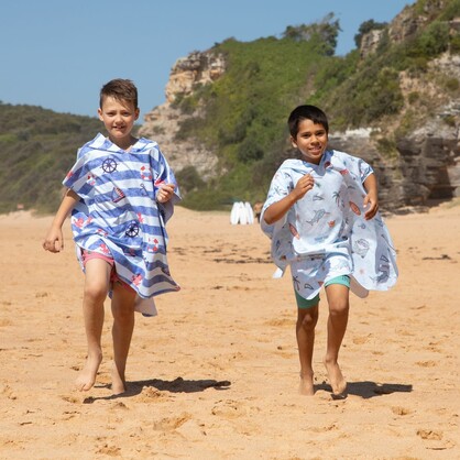 Sand Free Kids Hooded Towel - Surf Fun