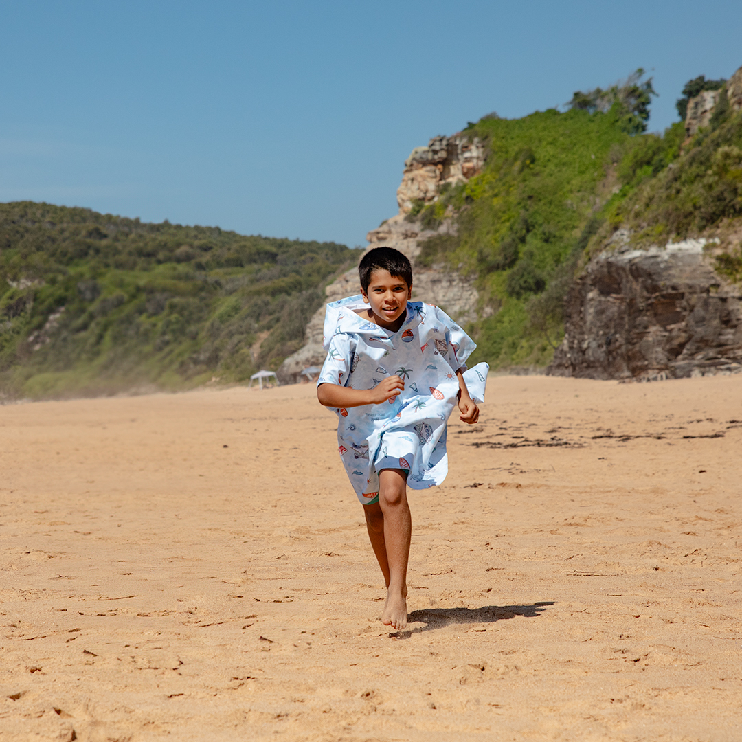 Sand Free Kids Hooded Towel - Surf Fun