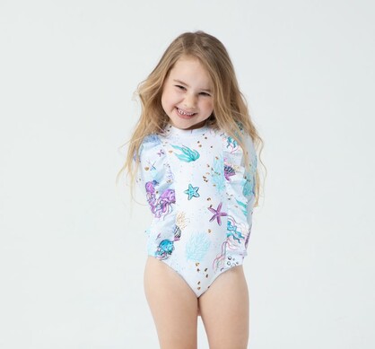 Girls Long Sleeves Rash Guard - Jelly Joy