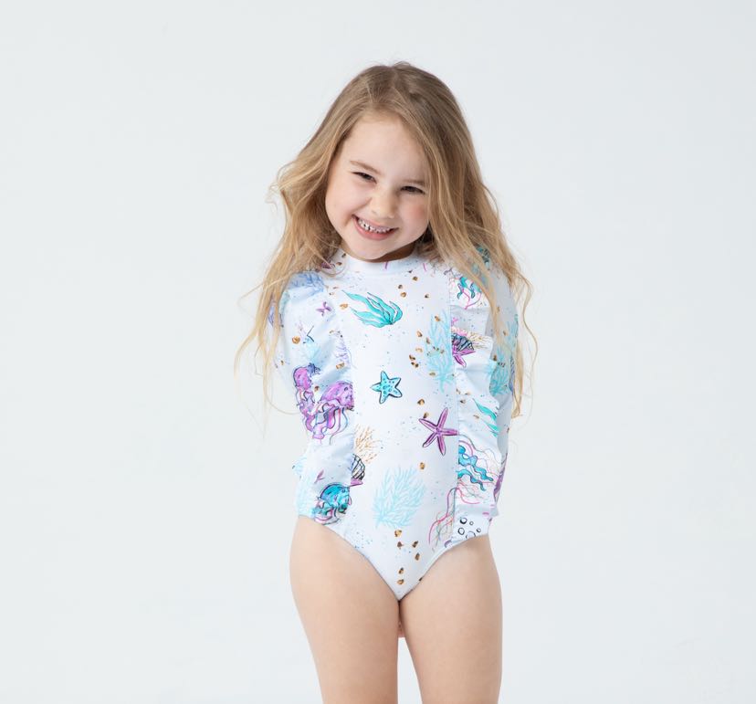 Girls Long Sleeves Rash Guard - Jelly Joy