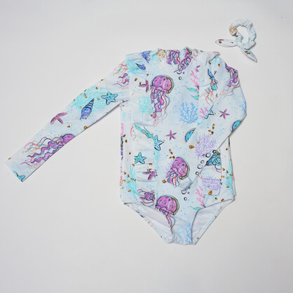 Girls Long Sleeves Rash Guard - Jelly Joy