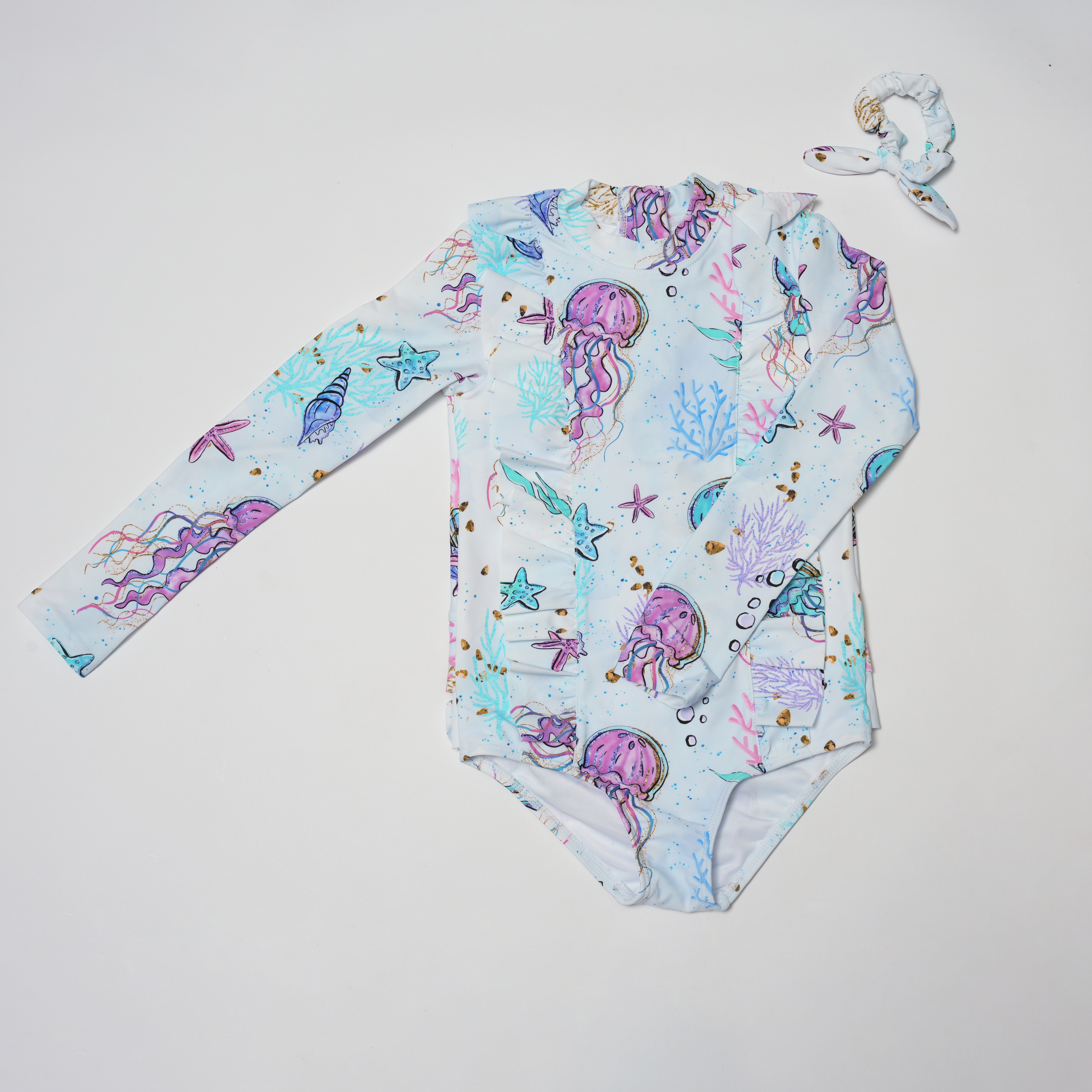 Girls Long Sleeves Rash Guard - Jelly Joy