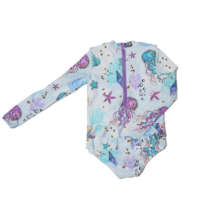 Girls Long Sleeves Rash Guard - Jelly Joy