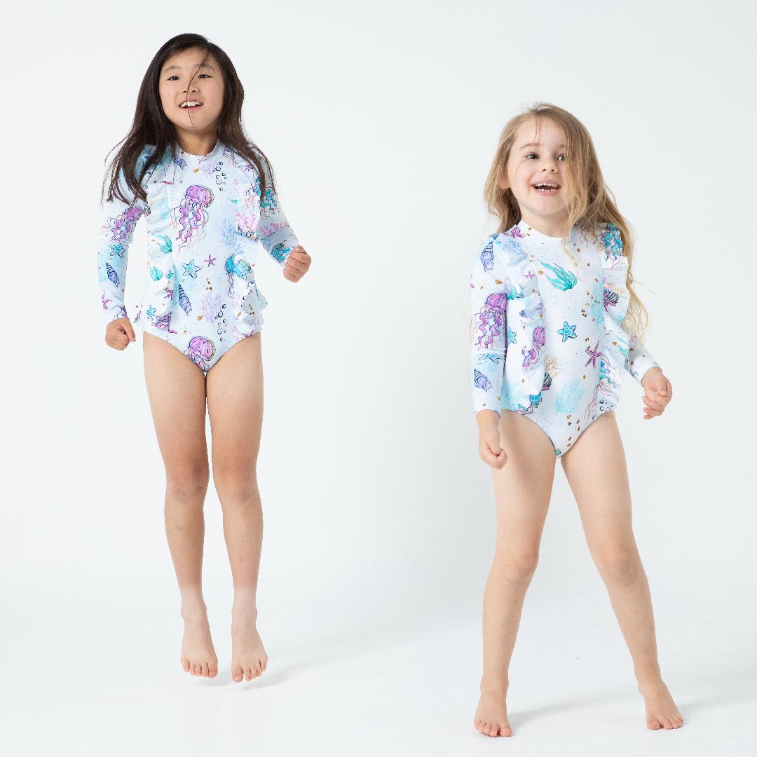 Girls Long Sleeves Rash Guard - Jelly Joy