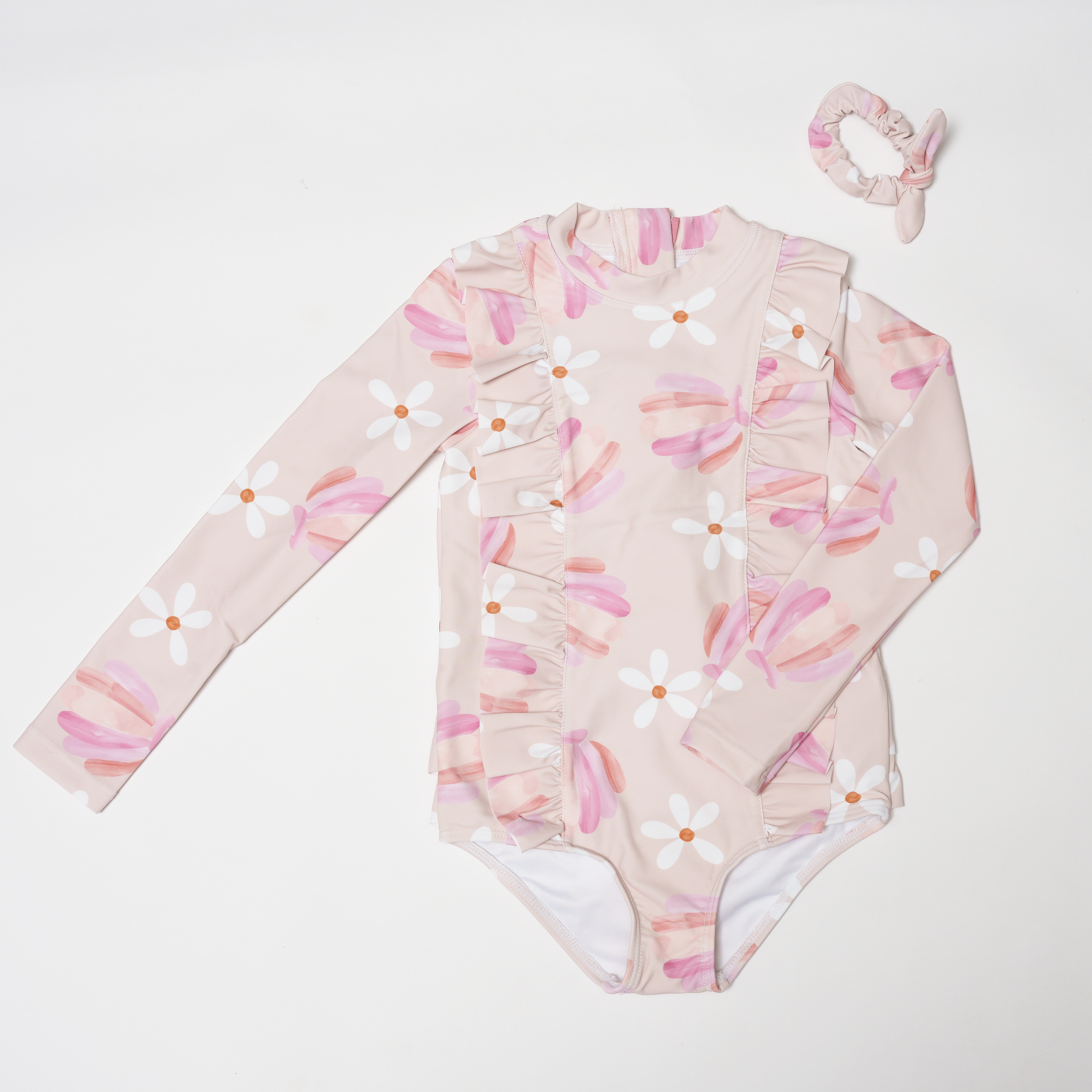 Girls Long Sleeves Rash Guard -Whispering Garden