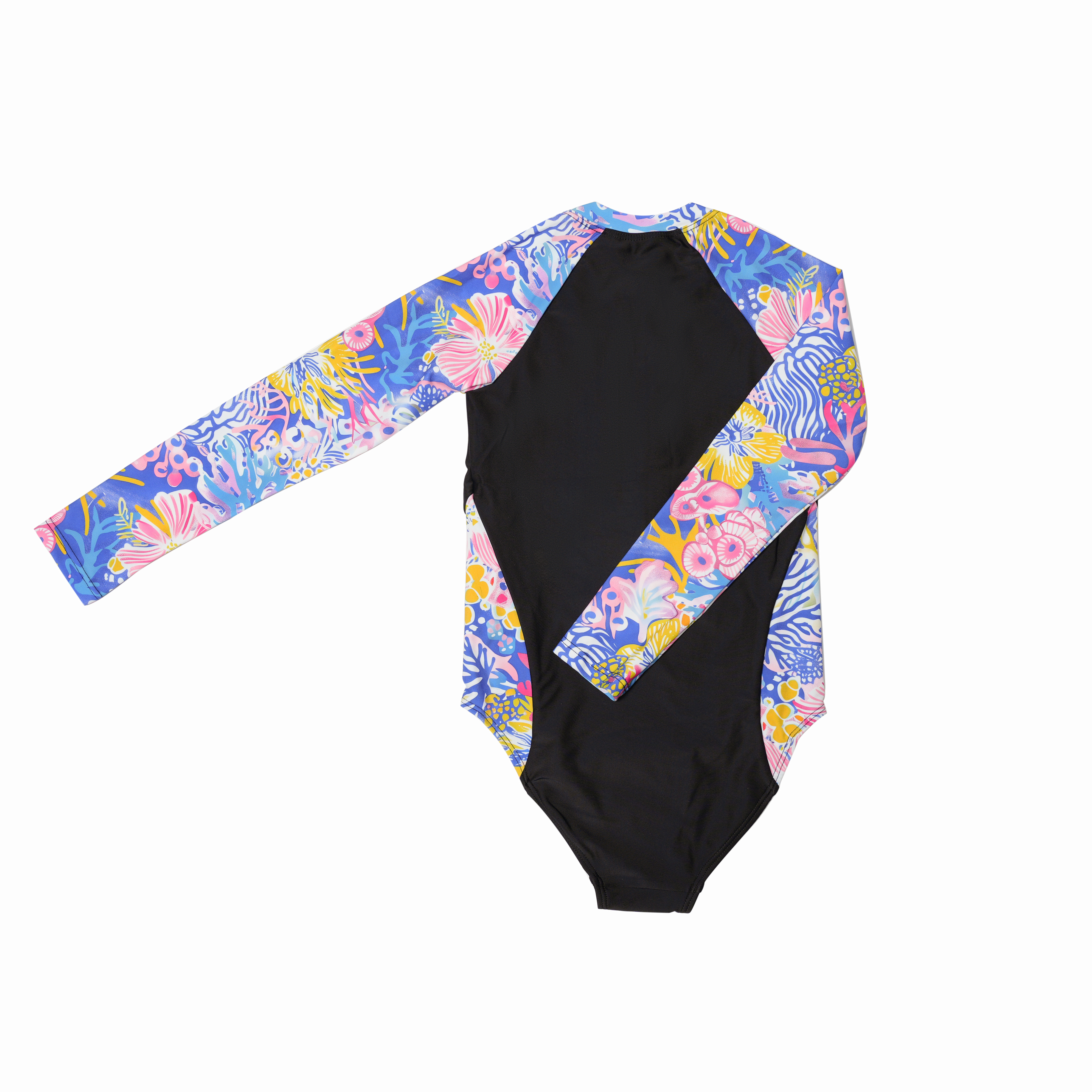 Teen Girls Long Sleeves Rash Guard - Coral Blossom