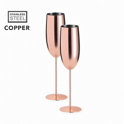 Gagax Galvanised Copper Champagne Glasses - Set of 2