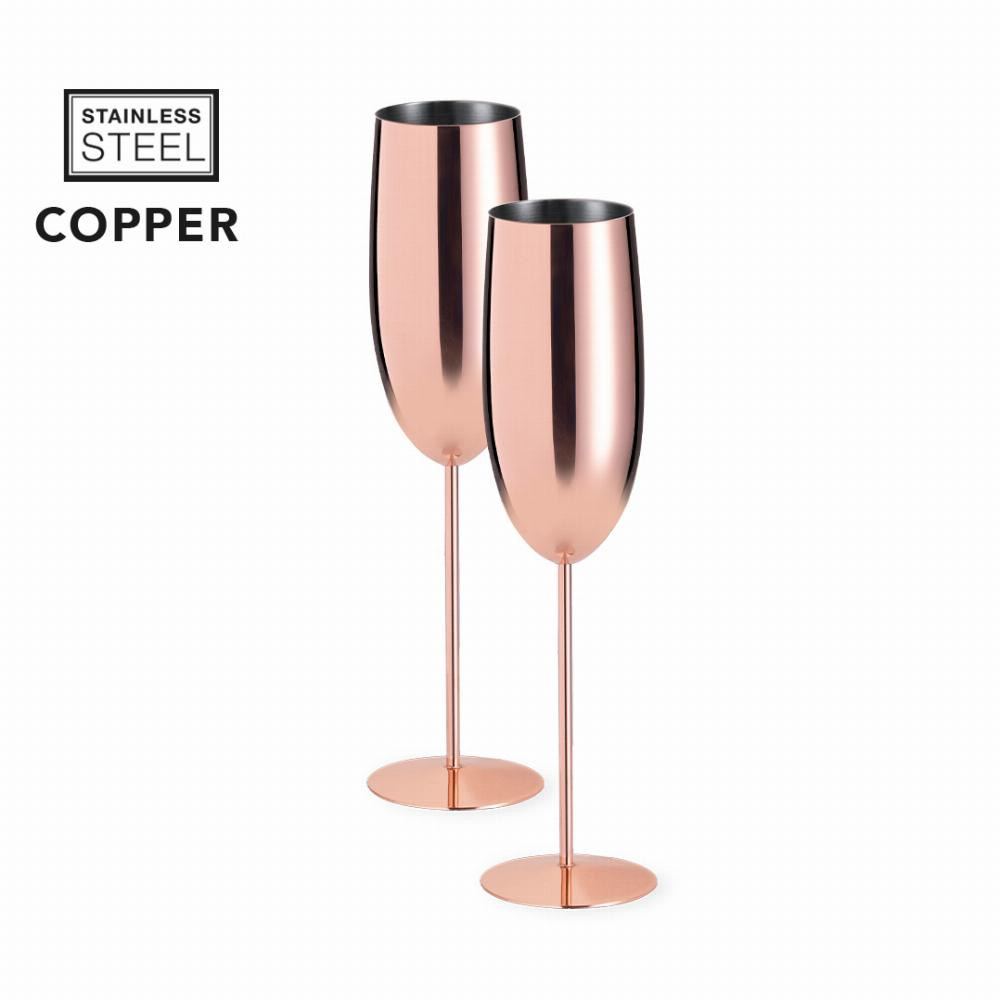 Gagax Galvanised Copper Champagne Glasses - Set of 2