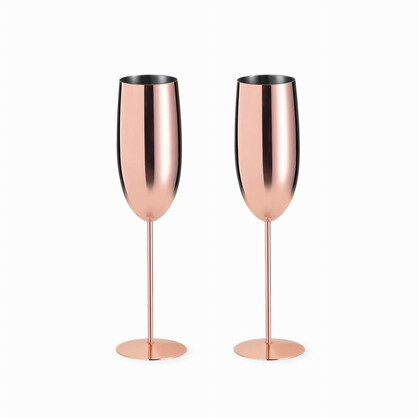 Gagax Galvanised Copper Champagne Glasses - Set of 2
