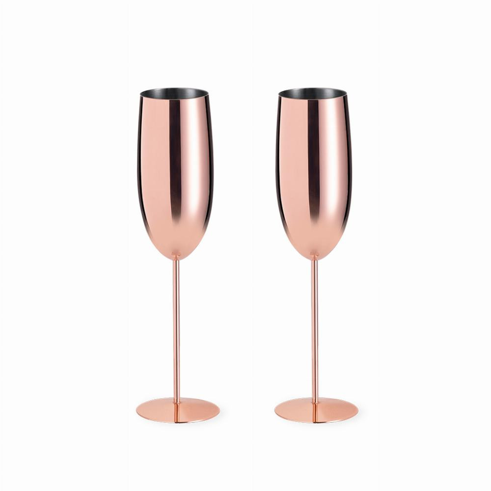 Gagax Galvanised Copper Champagne Glasses - Set of 2