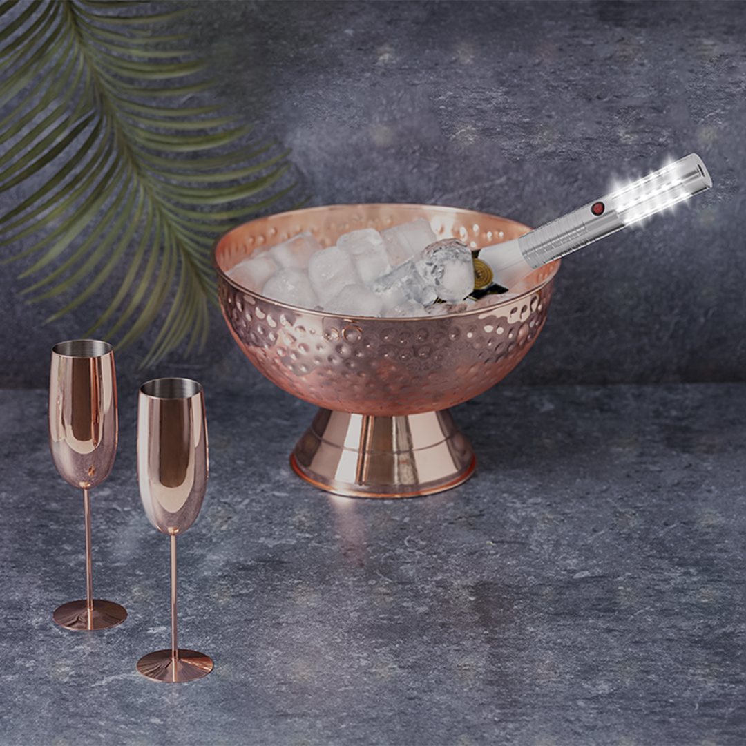 Gagax Galvanised Copper Champagne Glasses - Set of 2