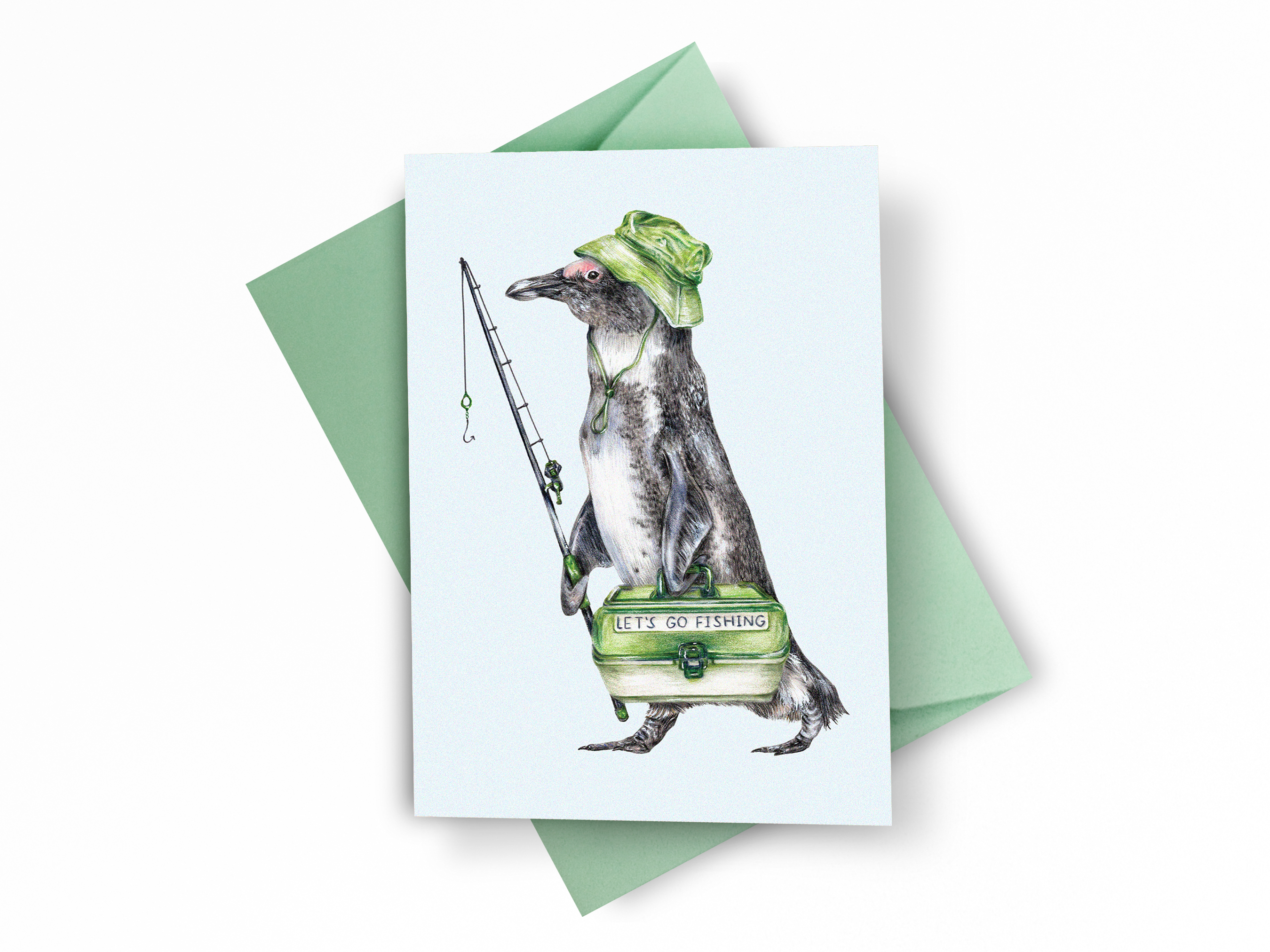 Wholesale Fraser the Fisherman Penguin Greeting Card Kayla Reay