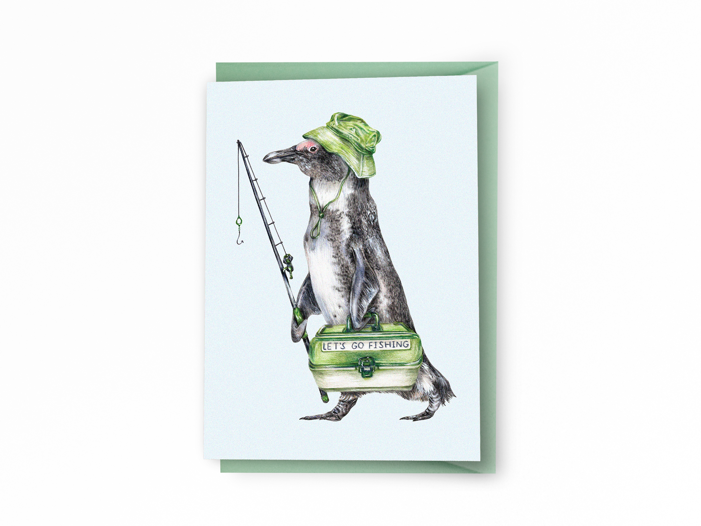 Wholesale Fraser the Fisherman Penguin Greeting Card Kayla Reay
