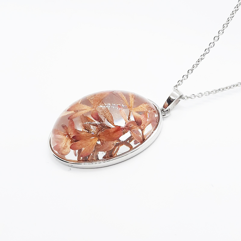 Abelia Medium Silver Necklace