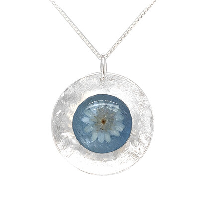 Azure Brushed Silver Necklace