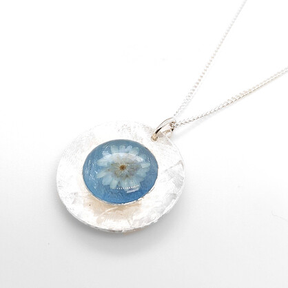 Azure Brushed Silver Necklace
