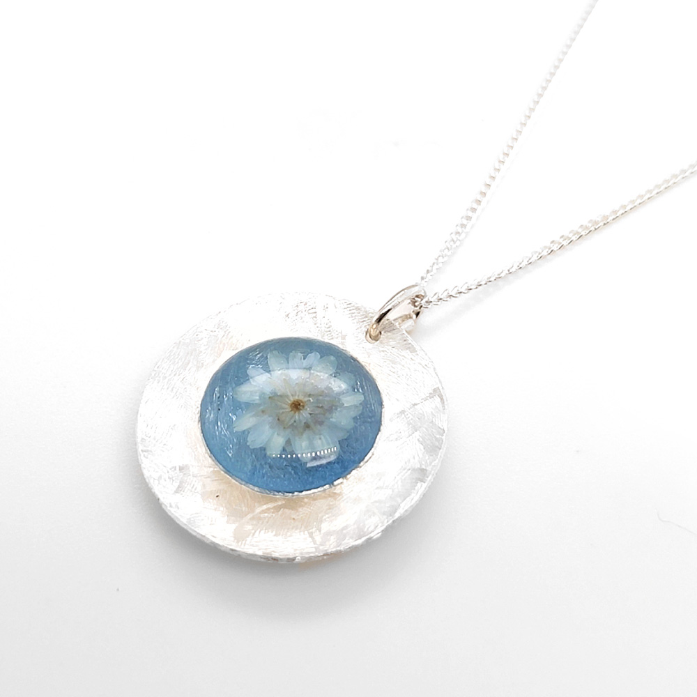 Azure Brushed Silver Necklace
