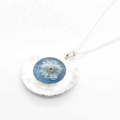 Azure Brushed Silver Necklace