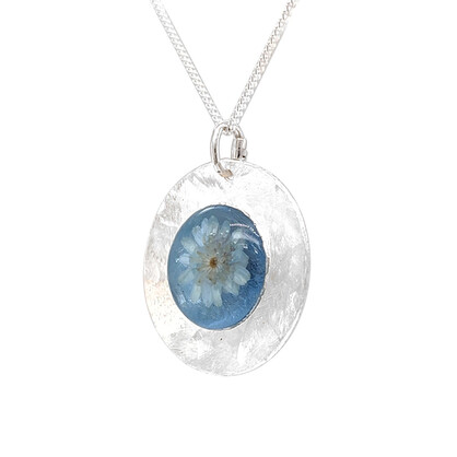 Azure Brushed Silver Necklace