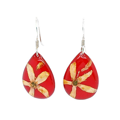 BOTANIGEM Assorted Earrings Long Leaf Wax Red