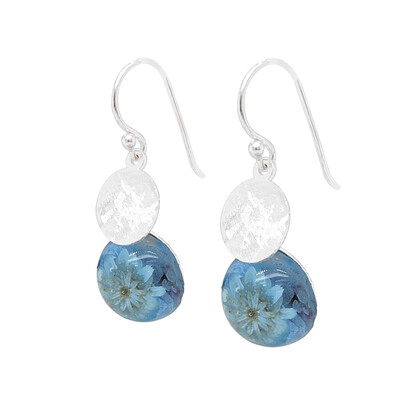 BOTANIGEM Azure Brushed Silver Earrings