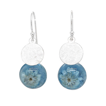 BOTANIGEM Azure Brushed Silver Earrings