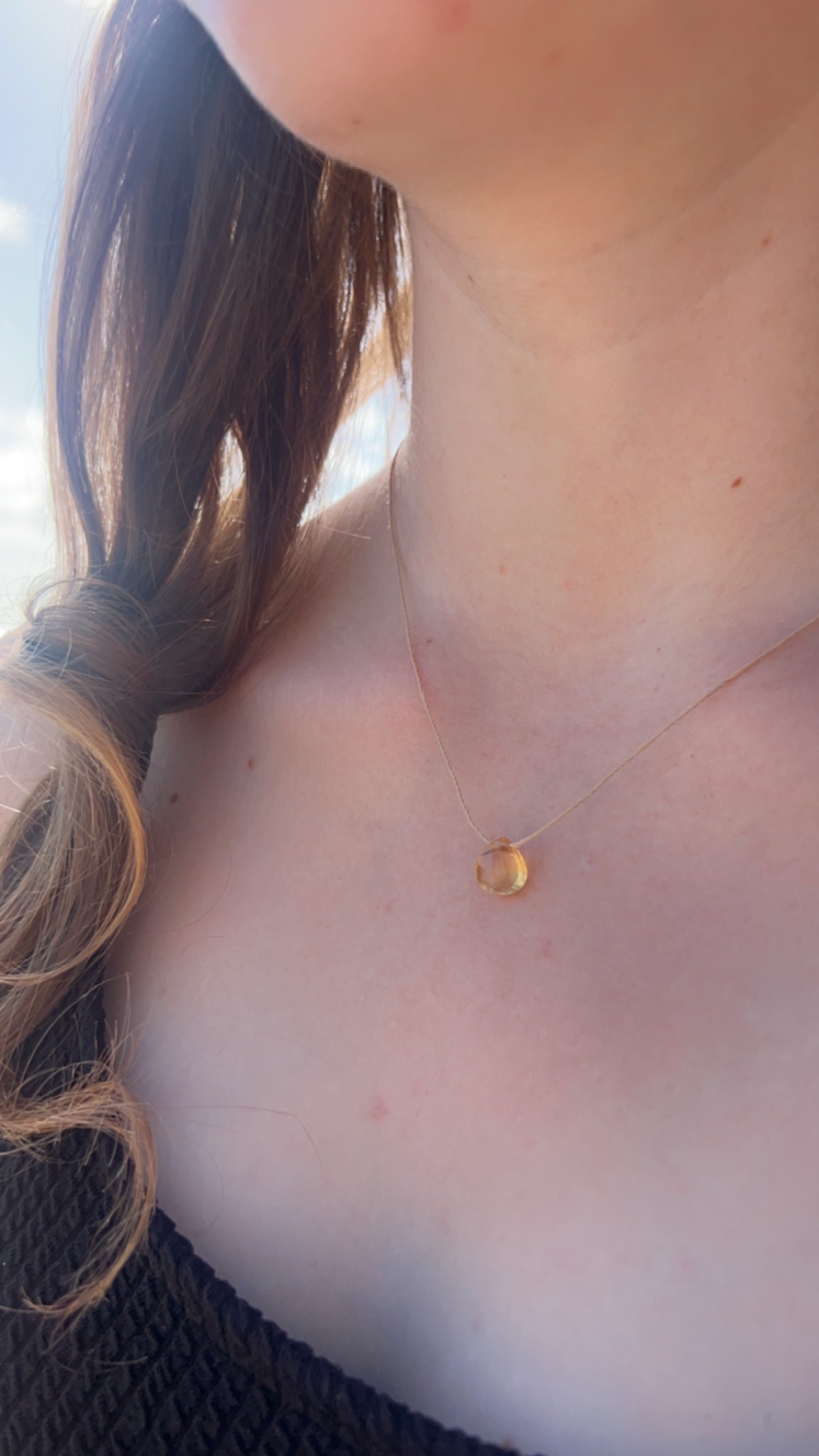 citrine crystal necklace