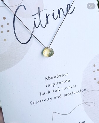 citrine crystal necklace