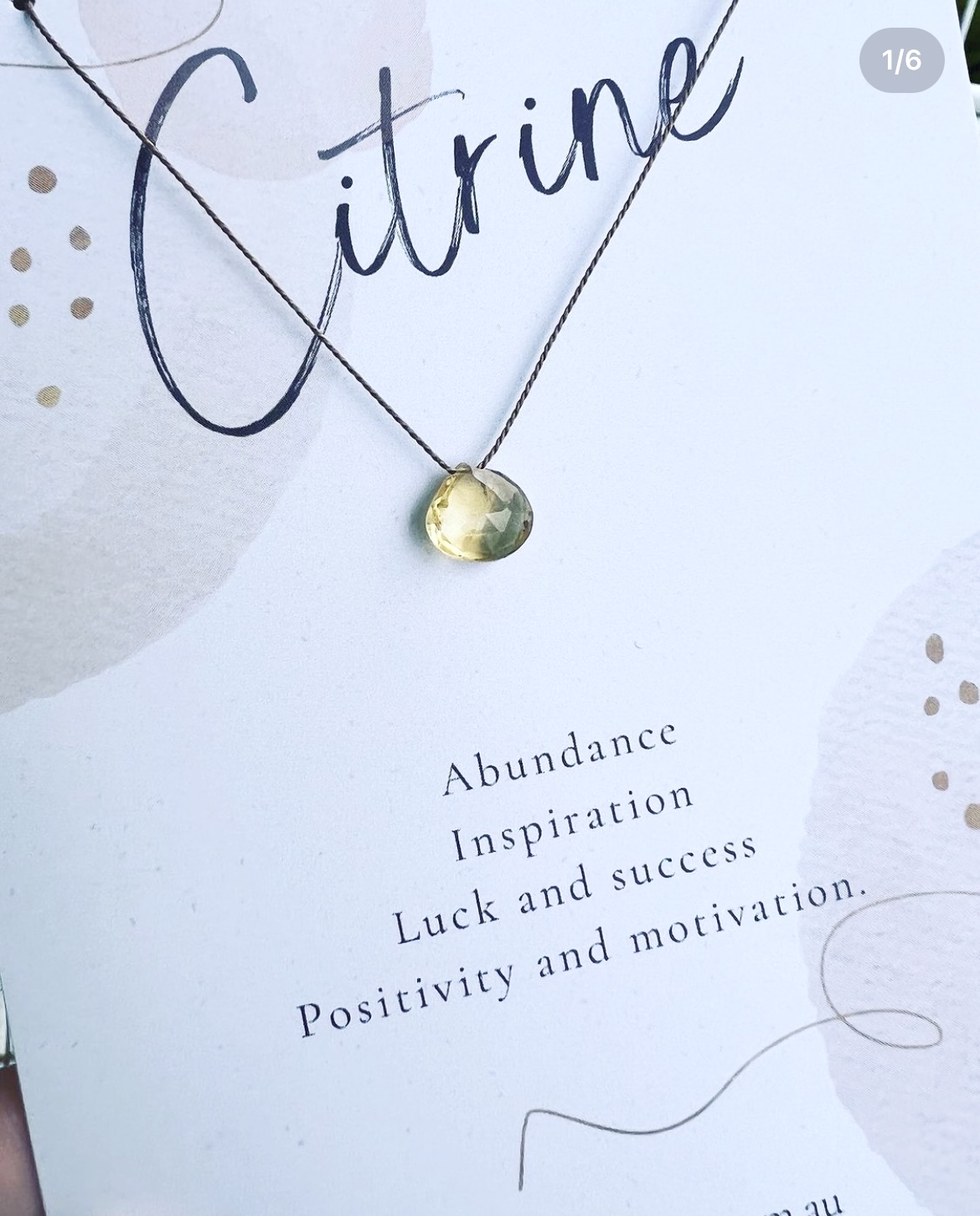 citrine crystal necklace