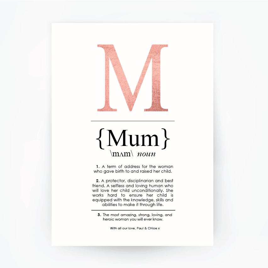 MUM DEFINITION ART PRINT PORTRAIT