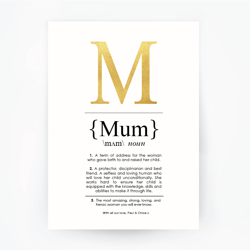 MUM DEFINITION ART PRINT PORTRAIT