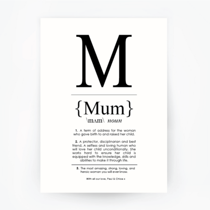 MUM DEFINITION ART PRINT PORTRAIT