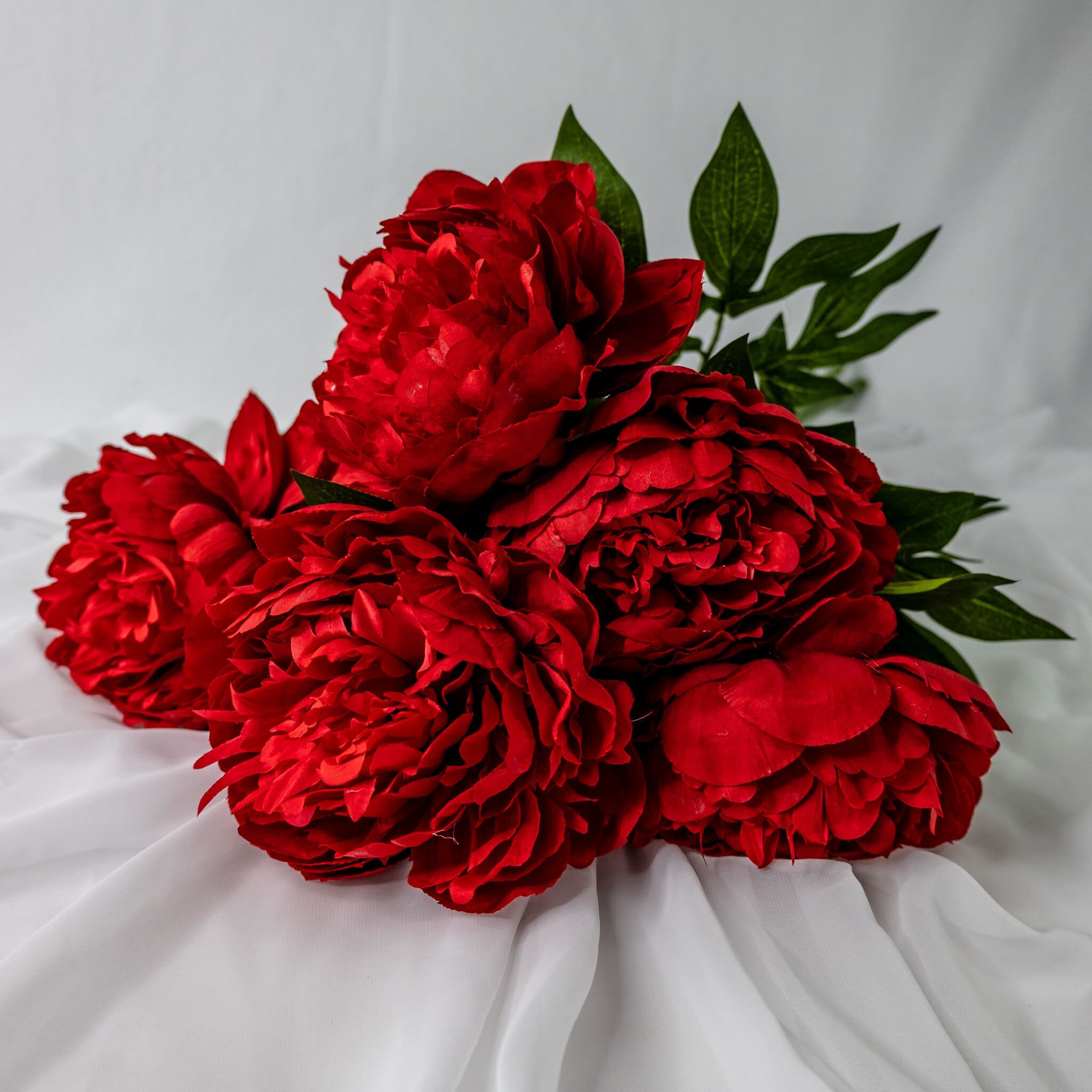 Red Peony Large Bloom - Realistic Artificial Flowers