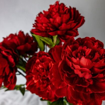 Red Peony Large Bloom - Realistic Artificial Flowers