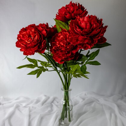 Red Peony Large Bloom - Realistic Artificial Flowers